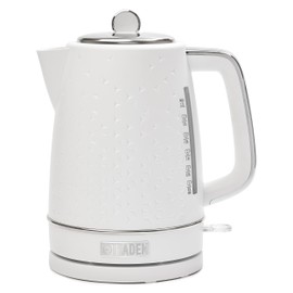 HADEN Starbeck Cordless Electric Kettle with Auto Shut-Off, 1.7 Liter, White & Chrome - Fast Boiling Water Heater for Tea and Coffee with 360-Degree Base and Boil-Dry Protection
