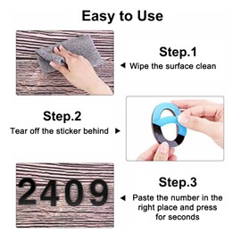 4 Inch House Number Self adhesive House Numbers Mailbox Numbers Modern House Numbers for Outside Black House Address Numbers Door Numbers for House Apartments Office Hotel Room (Black, 0)