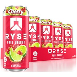 RYSE Fuel Sugar Free Energy Drink | Vegan Friendly, Gluten Free | No Fillers & No Artificial Colors | Low Calorie | 200mg Natural Caffeine | 12 Pack (Cherry Limeade)