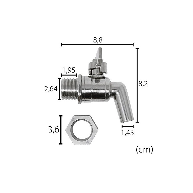 Bielmeier Stainless Steel Tap for Preserving Cookers, 3/4-Inch