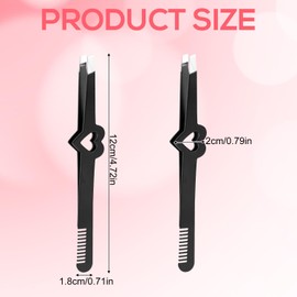 2pcs Lash Cluster Tweezers, Stainless Steel Eyelash Applicator Tool Lash Extension Tweezers with Comb Tail Design for Women