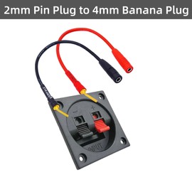 KOOKFJLLZ Pin Banana Plugs to 4mm Female Banana Jack Speaker Audio Adapter, 2mm Pin Plug Screw Type, 8 Inches Banana Plug Adapter Cable, 4- Packs