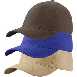 3 Pack Baseball Cap for Men Women 100% Cotton Baseball Cap Sports Casual Plain Sun Hat Hats Brass Polo Style Classic (Color Set 2)