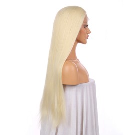 613 Blonde Synthetic Hair 13-4-3 U Lace Women Wig,26 Inch Long Silky Straight 150% Human Hair Density,100% Hand Made Glue-less Wig