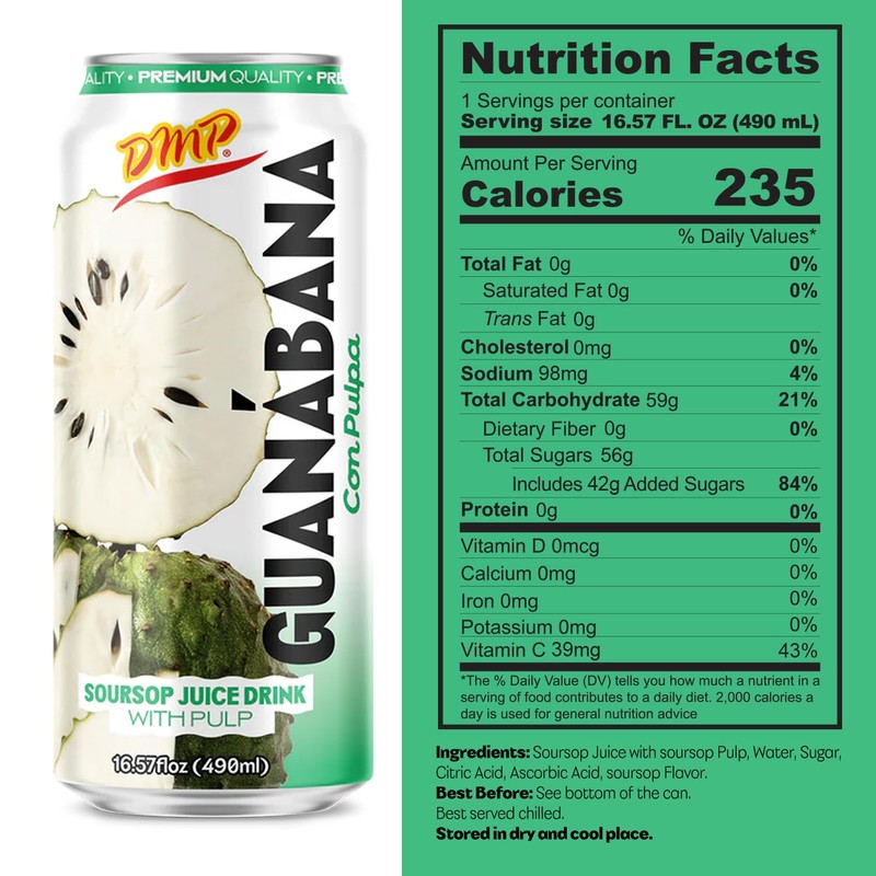 De Mi Pais Soursop - Guanabana Juice with Pulp, Premium