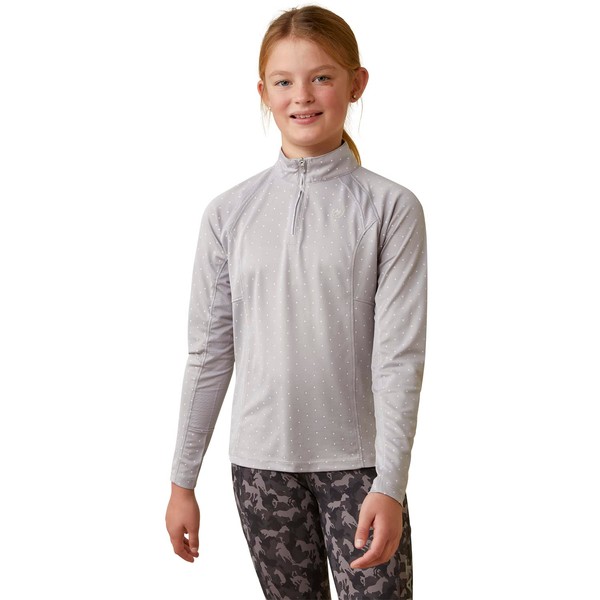 ARIAT Unisex Youth Sunstopper 2.0 1/4 Zip Baselayer, Silver Sconce