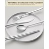 Travel Utensils with Case, PHILIPALA 2 Sets 18/8 Stainless Steel