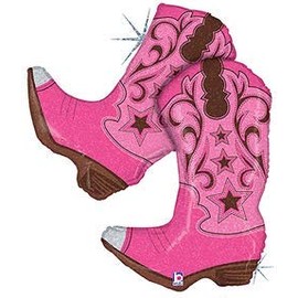 1 x Pink Dancing Boots Holographic Shape 36"/91 cm