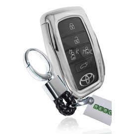 MKMC Smart Key Case, TPU Material, Toyota Car, New Voxy Noah 90 Series, Yaris Cross, Corolla Touring, Sports, VOXY Compatible Parts, Silver
