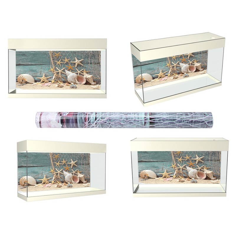 3D Effect Adhesive Seashell Starfish Poster for Aquarium Fish Tank