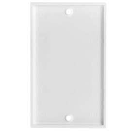 Cmple - 1 Gang Blank Wall Plate, Standard Size, Polycarbonate Thermoplastic Panel GFCI Wall Plate with Screws - White