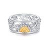 DAOCHONG Sterling Silver You are My Sunshine Sunflower CZ Ring