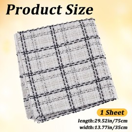 CABODYALS 34.7 x 75CM Black and White Checkered Fabric Tartan Plaid Fabric Check Scottish Buffalo Gingham Quilting Fabric Cloth Bundle for Sewing Making Craft Curtain Tablecloth Home Decor DIY Supply
