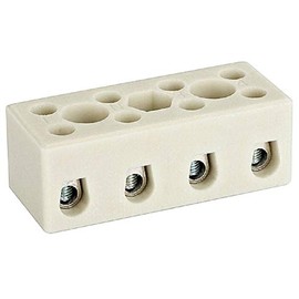 Hylec DESTB-0254 Ceramic Terminal Block 6mm 4 Way Standard Terminal Block - 1 Piece