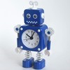 Diskary Robot Alarm Clock,Stainless Metal Non-Ticking Wake-up Clock with Flashing