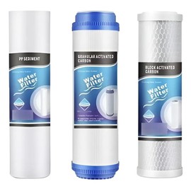 SPURA Kit 3 Cartuchos de Repuesto para Filtros de Agua 2.5x10" | Sedimentos, Carbón Granular y Carbón Block | Universal para Osmosis Inversa y Filtración Doméstica