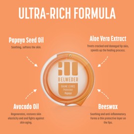 BELWEDER Lippenbalsam mit Papaya, 5,5 ml – Schutz, Feuchtigkeit und Regeneration der Lippen – transparenter Lippenbalsam für Männer und Frauen