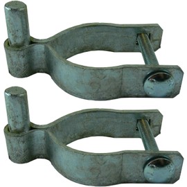 1-3/8" Chain Link Fence Gate Post Hinge - Only Fits 1-3/8" Outside Diameter Post/Pipe - Galvanized - Nut/Bolt Included (2 Pack)