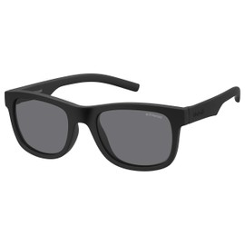 Polaroid Kids' PLD 8020/S Y2 YYV Sunglasses, Black Rubber/Grey Pz, 46