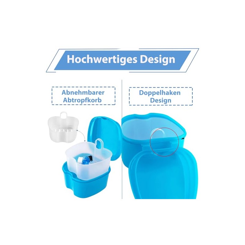 Denture Box Cleaning Set with Denture Brush, Denture Box Prosthesis