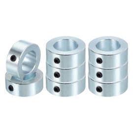 PATIKIL Bore 7/8" Shaft Collar 1-7/16" OD 9/16" Thickness, 8 Pack Carbon Steel Zinc Plated Landing Gear Stopper Wheel Collar with M6 Set Screw for Machine Tools Industry, Silver