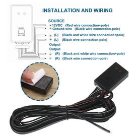 LT Easiyl Flash Strobe Controller LED DC12V 2 Ways 48W Auto Car Box Flasher Module Kit with Cable Bundle Paster for Motorcycle Car and Truck 10 Blinking Mode, Black