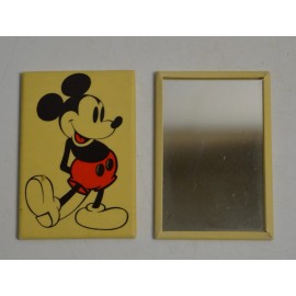 2 Vintage Mickey Mouse Pocket Purse Mirrors Slim 2"x3" Collectible Disneyland