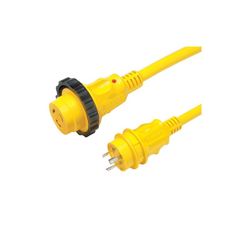 Marinco 35SPP Cordset, 30A 125V, 35', Yellow
