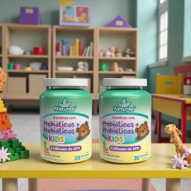 Gomitas de Probióticos y Prebióticos para Niños con Sabor Fresa, Piña y Naranja – Pack de 2