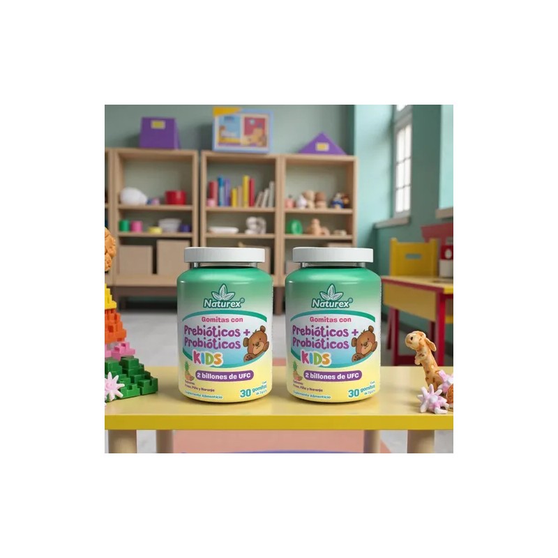 Gomitas de Probióticos y Prebióticos para Niños con Sabor Fresa,