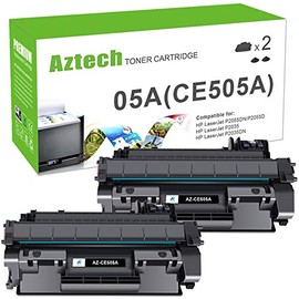Aztech Compatible Toner Cartridge Replacement for HP CE505A 05A HP P2035 P2035N P2055DN P2030 P2050 P2055D P2055X Printer (Black 2-Pack)