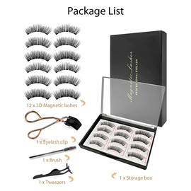 TOEECY 6 Paar Magnetische Wimpern Ohne Klebstoff Wimpern Extensions Set Magnetic Lashes Magnet Wimpernset Mit Pinzette Magnetic Wimpern Natürlich Nicht Haftende Wimpern Für Damen