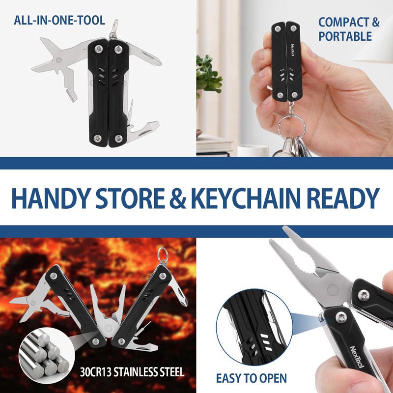 NexTool Mini Multitool - 9 in 1 Keychain Multitool with