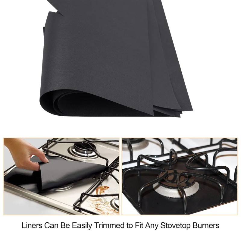 4-Pack Reusable Nonstick Stovetop Burner Protector Liner Spoon Rests &