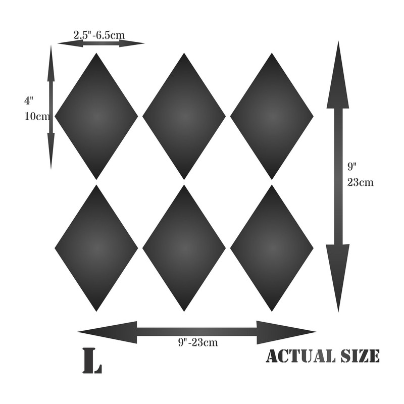 Large Diamond Stencil - 21.5 x 21.5cm (L) - Reusable