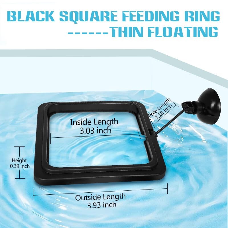 Fish Feeding Ring, Fish Safe Floating Food Feeder Circle Blue,