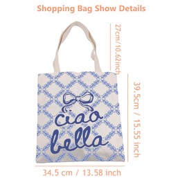 JTOUK Italy Ciao Bella Tote Bag Italian Islands Gift Honeymoon Merch Italy Travel Lover Gift (Ciao Tote EU)