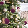 Pack of 25 Plastic Velvet Christmas Baubles, Velvet, Magenta, Purple,