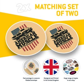Vinyl Stickers (Set of 2) 7.5cm - American Muscle Car #14417