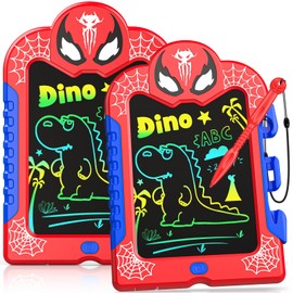 LCD Writing Tablet for Kids: Spidolapse 2 PCS Doodle Board & Drawing Pad Boy Birthday Gift for 3 4 5 6 7 8 Year Old Boys Girls Toddler Travel Toys Easter Stuffers for Grandkids Age 4-6