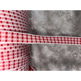 Unbranded 10 yards cherry red white Gingham poly sewing trim 1/2” wide
