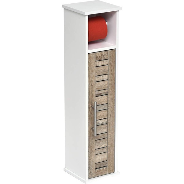 Free Standing Toilet Paper Holder Cabinet with Adjustable Shelf Storage
