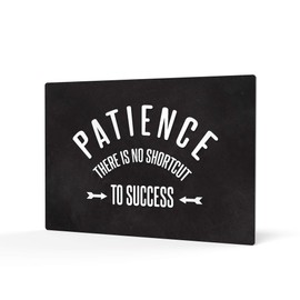 HB Art Design Patience There is No Shortcut to Success Black and White Quote Metal Print Motivational Wall Art Success Entrepreneur Quote Office Decor Inspirational Artwork Gift Ready to Hang 11x17