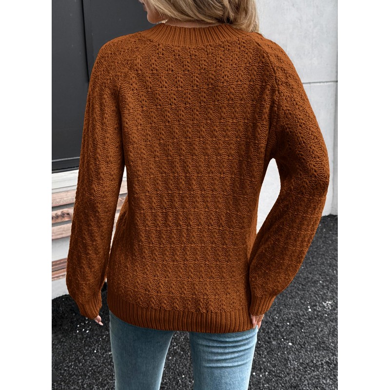 Sidefeel Women's Oversized Sweaters V Neck Long Sleeve Casual 2025