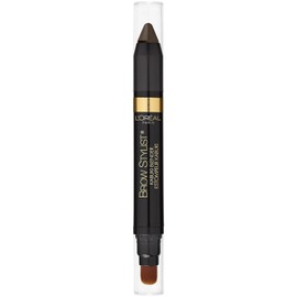 L'Oreal Paris Estilista de cejas Kabuki Licuadora Crayón para cejas, morena, 0.5 onzas