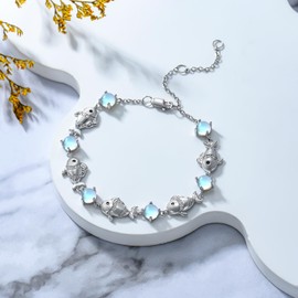 ZPMMPZ Fish Bracelet Sterling Silver Fishes Bracelet Jewelry Gifts for Women Men