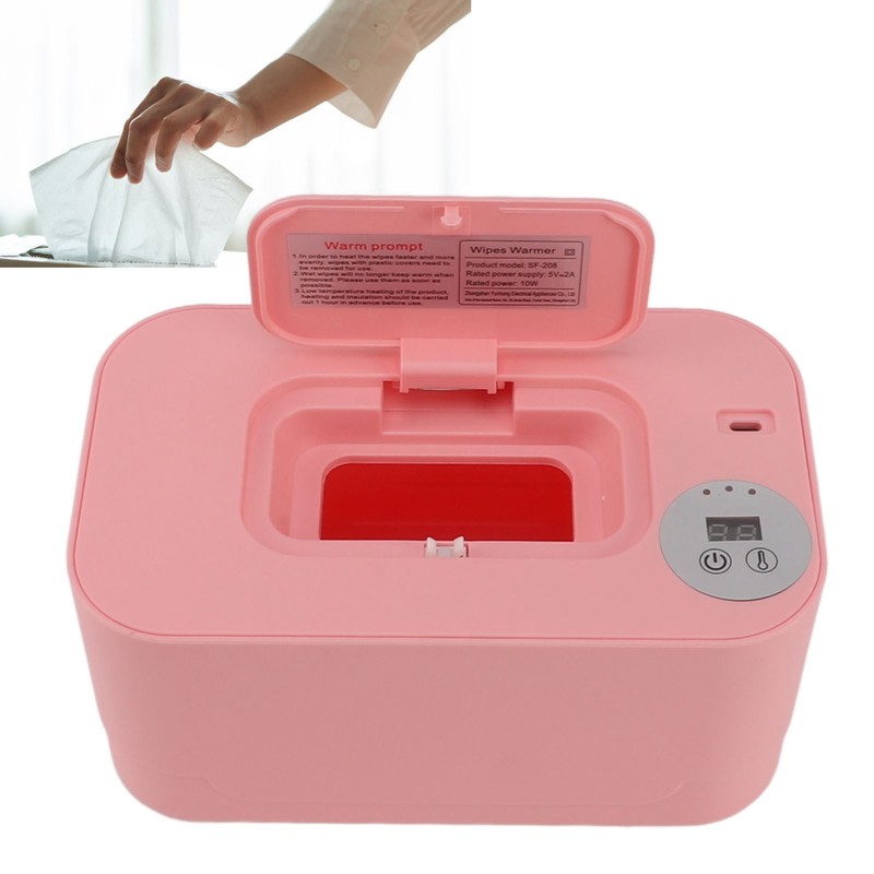 Wipes Warmer with Night Light Temperature Adjustable Refillable Multifunctional Portable