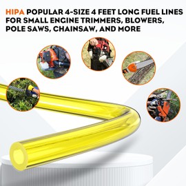 Hipa Hipa 4 Size Gas Fuel Line Hose Tubing 4 ft. Each for Small Engine Chainsaw Lawn Mower String Trimmer WeedEater Blower Model Parts I.D x O.D 1/8" x 3/16" 3/32" x 3/16" 1/8" x 1/4" .08" x .14"