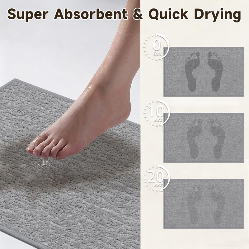 Pauwer Bathroom Rugs Sets 3 Piece, Ultra Thin Bath Mat