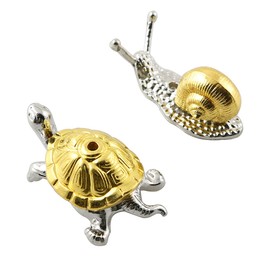 ZYAMY 2pcs Zinc Alloy Animal Incense Holder Snail Shape Incense Holder and Tortoise Shape Incense Holder Incense Clips for Stick Censer, Joss Stick, Tower Incense, Incense Coil